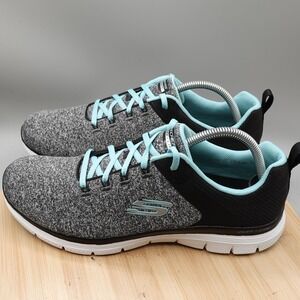 Skechers Shoes Women 11 Black Blue Flex Lite Sneakers Casual Comfort 149307